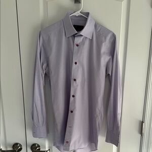 David Donahue Purple Dress Shirt Long Sleeve Slim Fit